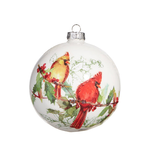 Raz Imports 2023 O Tannenbaum 5" Cardinal Couple Ball Ornament