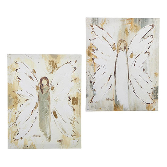 Raz Imports 2022 Holiday In Provence 17.75" Angel Textured Wall Art, Asst Of 2