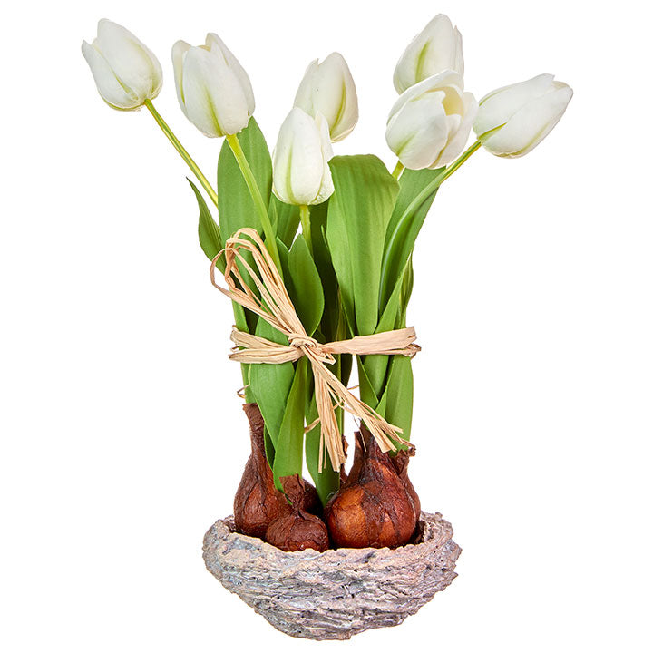 Raz Botanical Farmhouse 12" Real Touch Tulip Arrangement Figurine