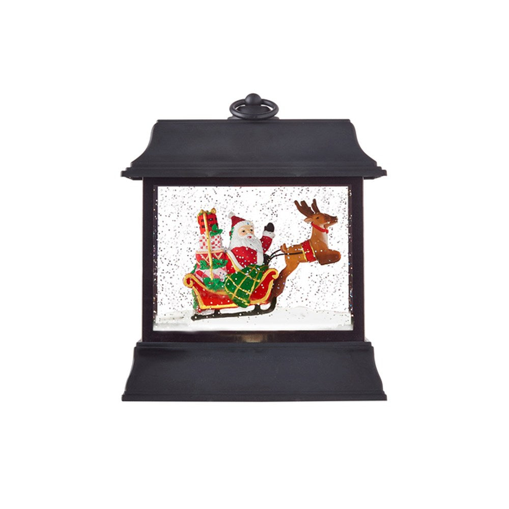 Raz Imports 2021 8.5-inch Santa In Sleigh Lighted Water Lantern