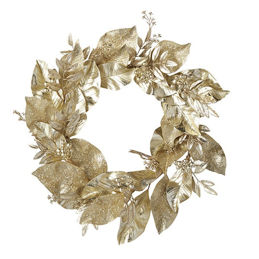 Raz Imports 2022 Evergreen & Gold 23" Golden Greenery Wreath