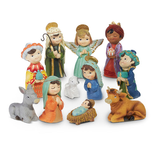 Raz Imports 2023 Classic Carols 4" Nativity, Set of 11