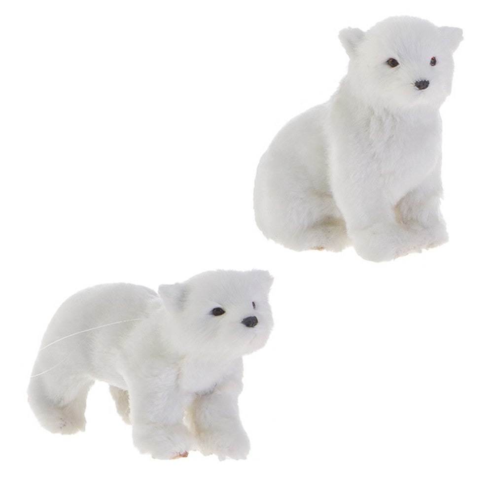 Raz Imports 2020 Pinecone Lodge 5.25-Inch Polar Bear Ornament, Assortment of 2.