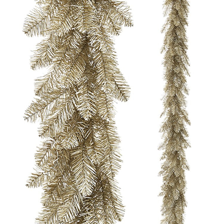 Raz Imports 2022 Greenery 6' Unlit Champagne Tinsel Garland