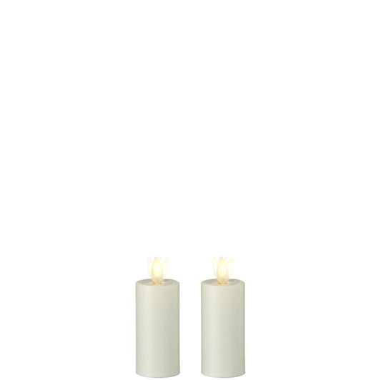 Raz 1.5"X4" Moving Flame Plastic Ivory Votive Candle, S/2