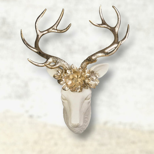 December Diamonds Winter Floral 22.5-Inch Reindeer Wall Display