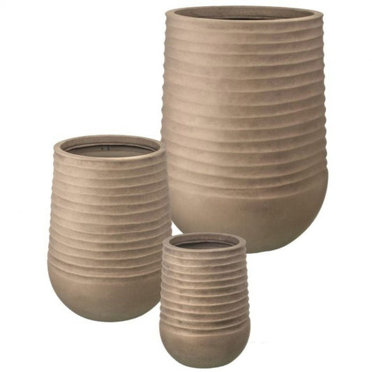 Regency International Hi-Dense Resin Tall Wave Planter 15-27"T, Set Of 3