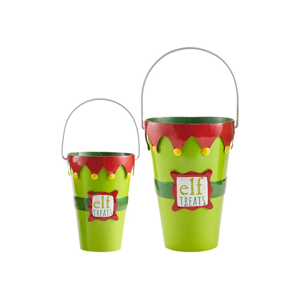 Raz Imports 2021 Oh What Fun 10-inch Elf Treats Buckets, Set of 2