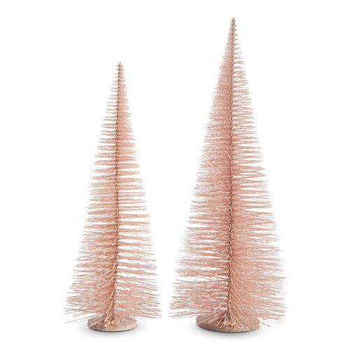 Raz Imports 2023 Jingle & Cocoa 39" Pink Bottle Brush Trees, Set of 2