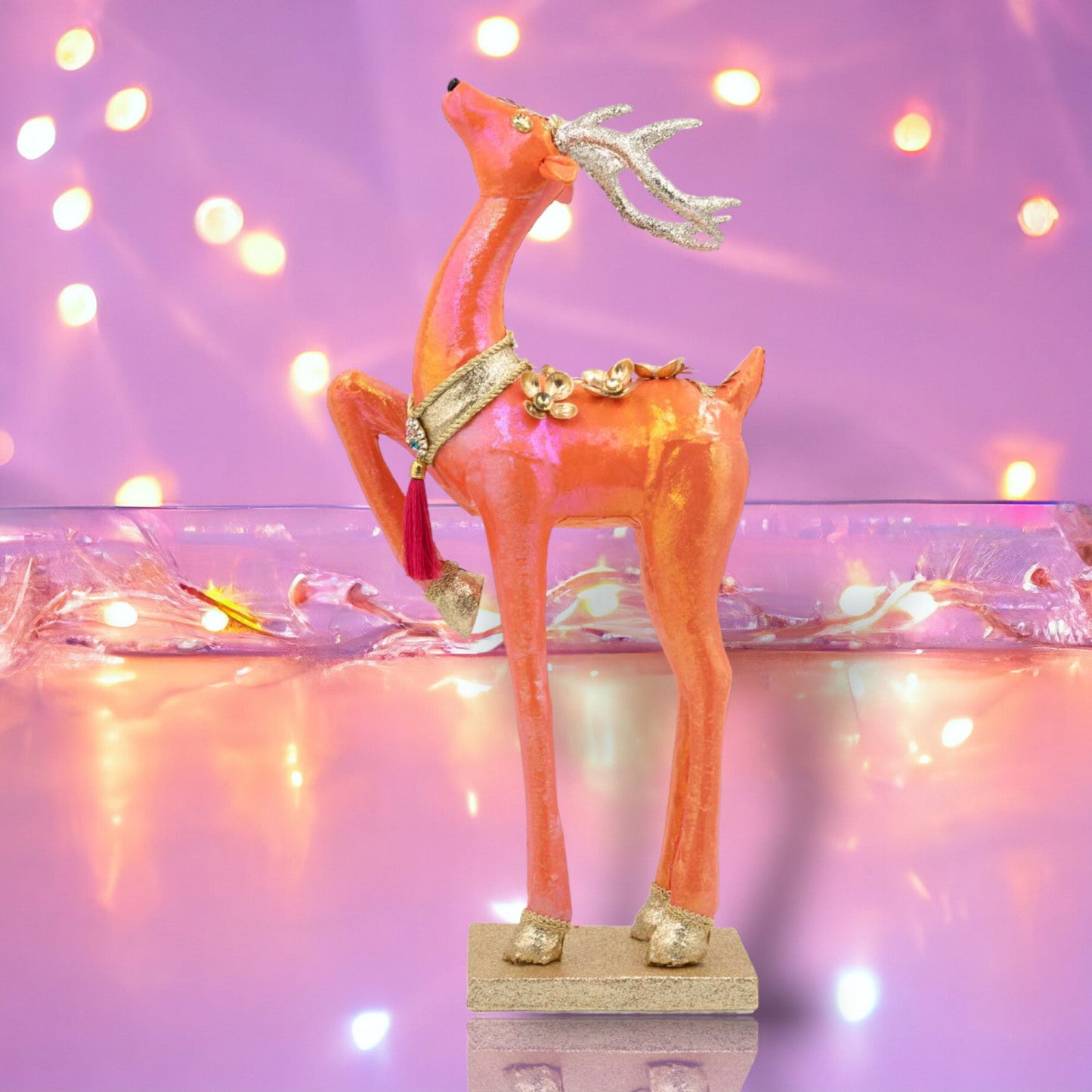 December Diamonds Citrus Sweets 21-Inch Orange Deer Prancing