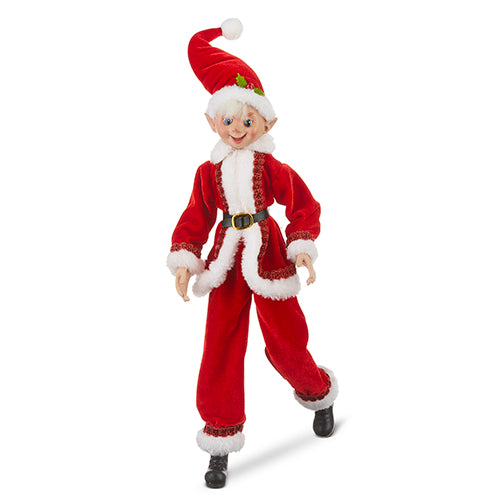 Raz Imports 2023 Charming Holiday 16" Red Posable Elf