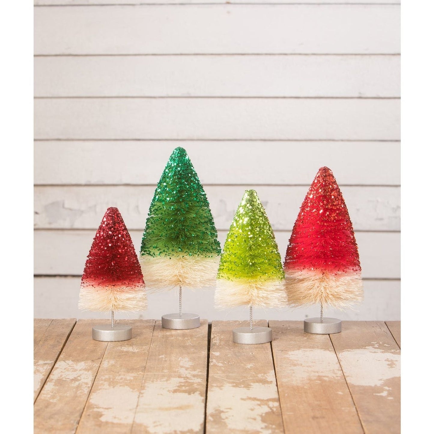 Bethany Lowe Retro Holiday Sparkle Trees, Set Of 4