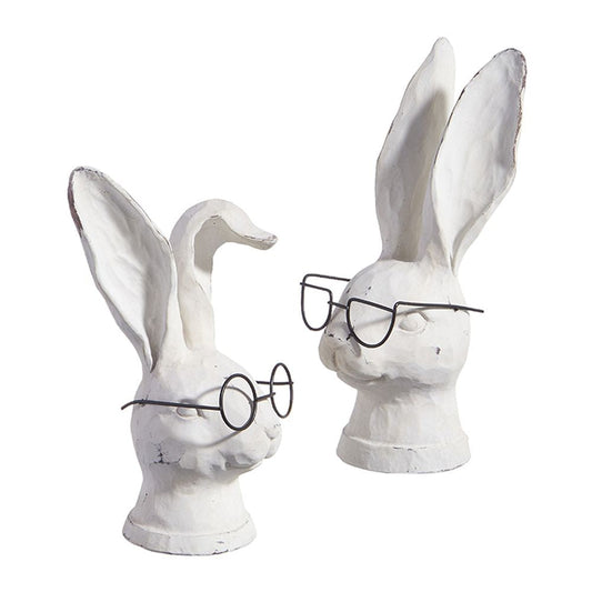 Raz Imports 2023 Home To Roost 8" Rabbit With Glasses, Assorted of 2.
