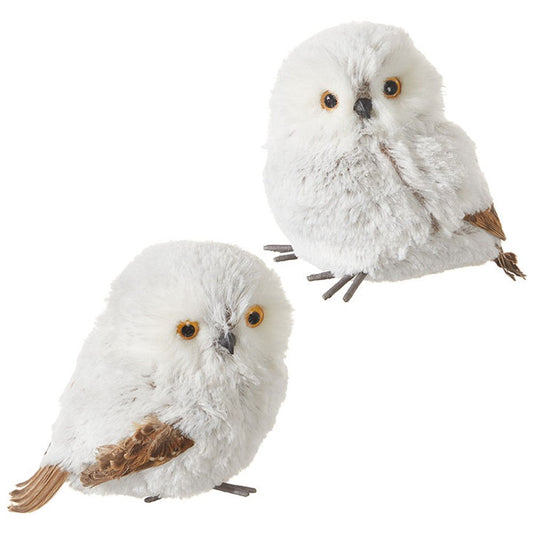 Raz Imports 2020 Pinecone Lodge 5-Inch Owl Figurine, Assortment of 2