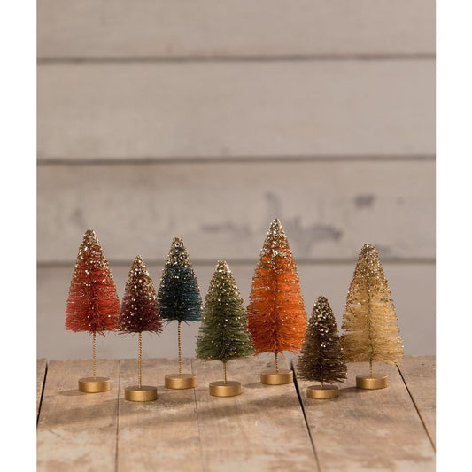 Bethany Lowe Fall Bottle Brush Trees, Set Of 7