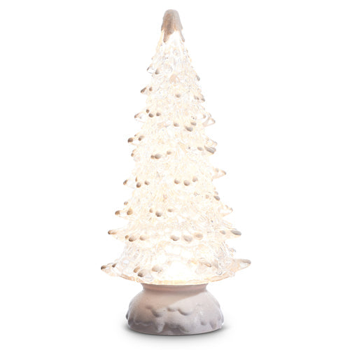 Raz Holiday Water Lanterns 2023 12" Lighted Tree With Snow And Swirling Glitter