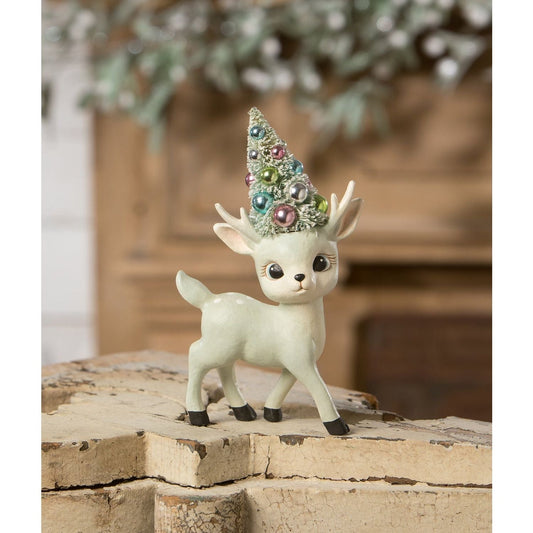 Bethany Lowe Reindeer With Tree Figurine