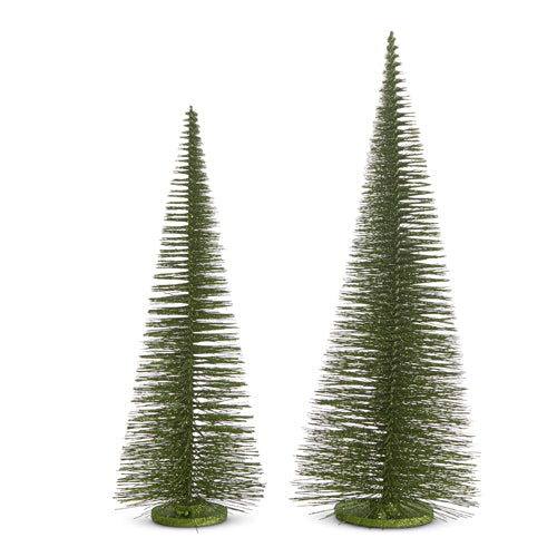 Raz Imports 2023 Dashing Through The Snow 39" Green Bottle Brush Trees, Set of 2