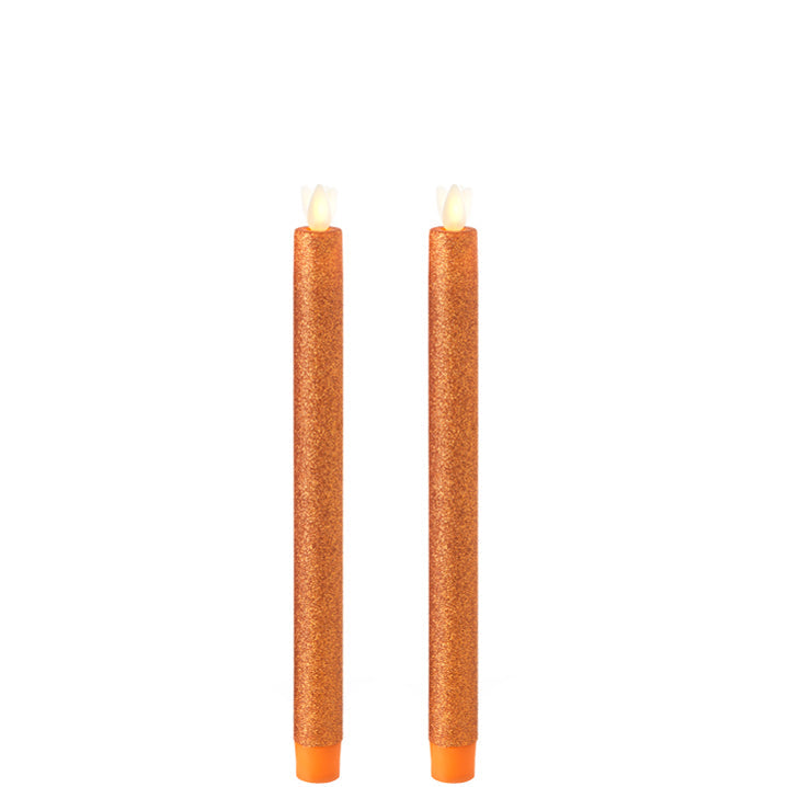 Raz Imports 10" Glittered Taper Candles, Set of 2