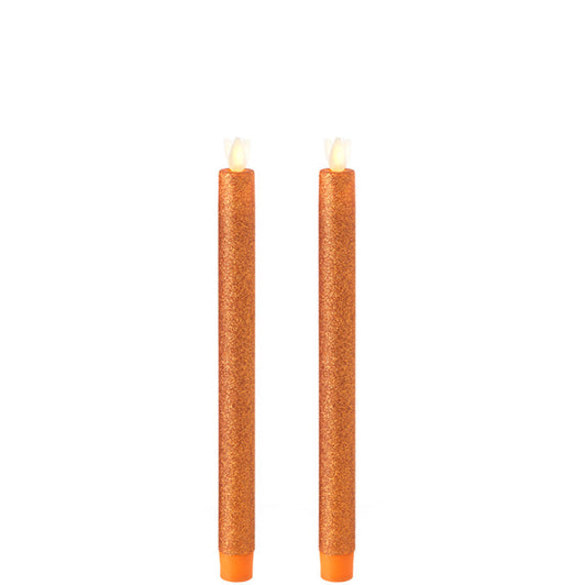 Raz Imports 10" Glittered Taper Candles, Set of 2