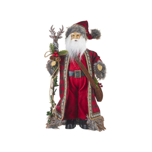 Raz Imports 2021 Santa's Stables 18-inch Santa with Reindeer Staff Figurine