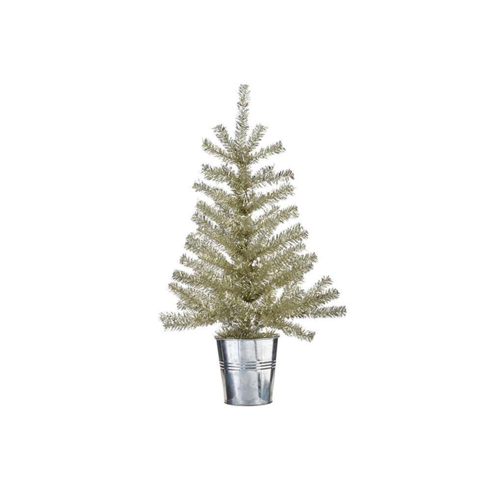 Raz Imports 2021 Country Kitchmas Tinsel Tree In Galvanized Bucket