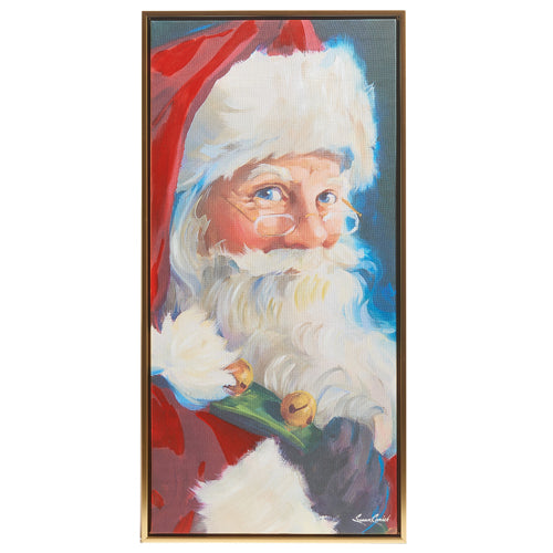 Raz Imports 2023 Sleigh Bells 27.25" Santa Portrait Textured Framed Wall Art