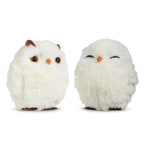 Raz Imports 2023 Natural Noel 4" White Owl Ornament, Asst of 2