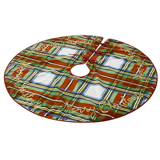 Raz Imports 2022 Tartan Tidings 54" Plaid Tree Skirt