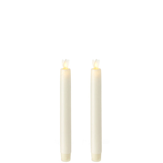 Raz Imports Set of 2 Moving Flame Taper Candle-Ivory