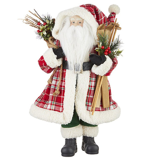 Raz Imports 2022 Countryside Christmas 19.75" Countryside Santa With Skis