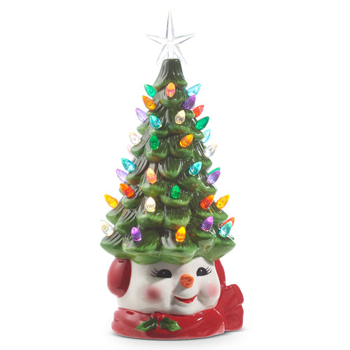 Raz Imports 2023 Vintage Farmhouse 13" Vintage Snowman Lighted Tree