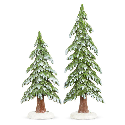 Raz Imports 2023 Natural Noel 16" Snowy Green Trees, Set of 2