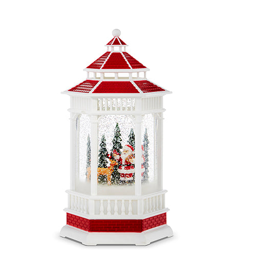 Raz Holiday Water Lanterns 2023 10.5" Santa And Reindeer Lighted Water Gazebo