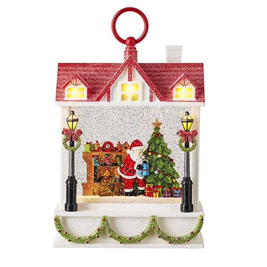 Raz Imports 2022 10" Santa Delivering Presents Musical Lighted Water House