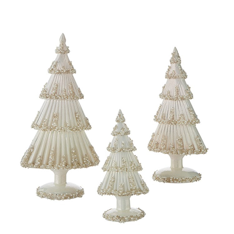 Raz Imports 2022 City Of Lights 12.5" Pearl Ribbed Tree, Set of 3