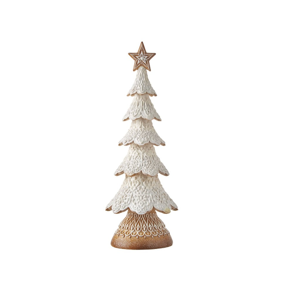 Raz Imports 2021 Holiday Spice 18-inch White Icing Gingerbread Tree