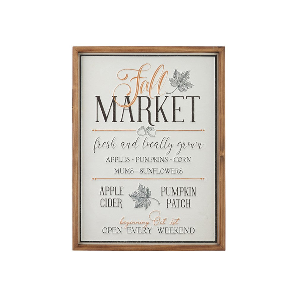 Raz Imports 2021 24-inch Fall Market Embossed Metal Framed Wall Art