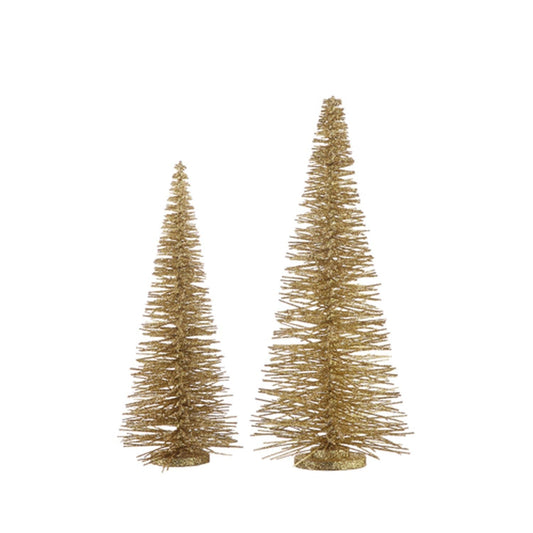 Raz Imports We Three Kings 23.5" Gold Bottle Brush Tree, Set of 2