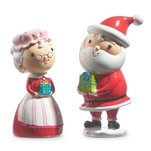 Raz Imports 2023 Jingle & Cocoa 6.5" Mr. And Mrs. Santa Claus, Asst of 2