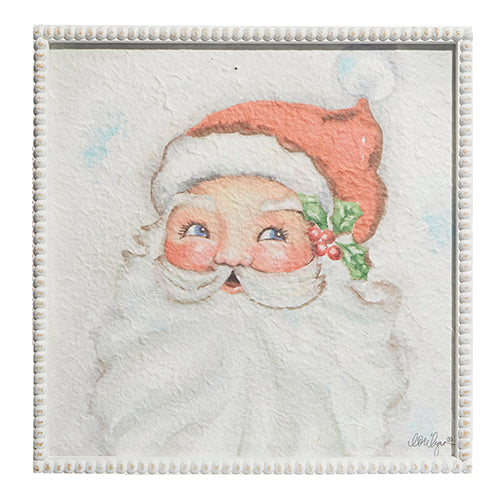 Raz Imports 2023 Jingle & Cocoa 16" Santa Face Framed Wall Art