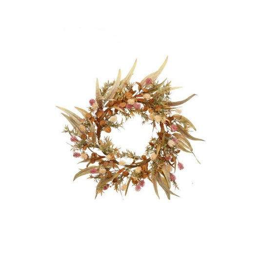 Regency International Faux Prickly Pod/Japanese Maple/Grass Wreath, 24 inches