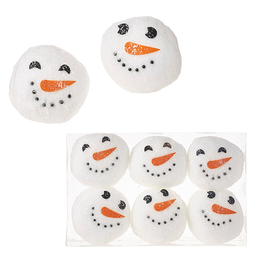 Raz Imports 2023 Heartfelt Holiday 3.5" Box of 6 Snowman Snowball Ornaments