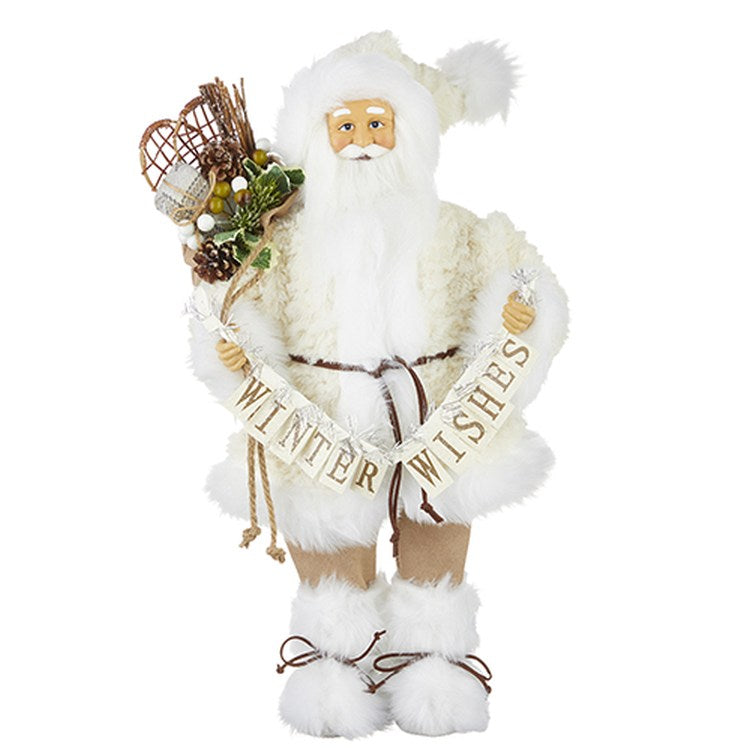 Raz Imports 2022 Winter Cottage 18.75" Winter Wishes Santa