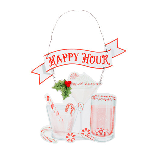 Raz Imports 2023 Jingle & Cocoa 20.5" Happy Hour Wall Art With Holly