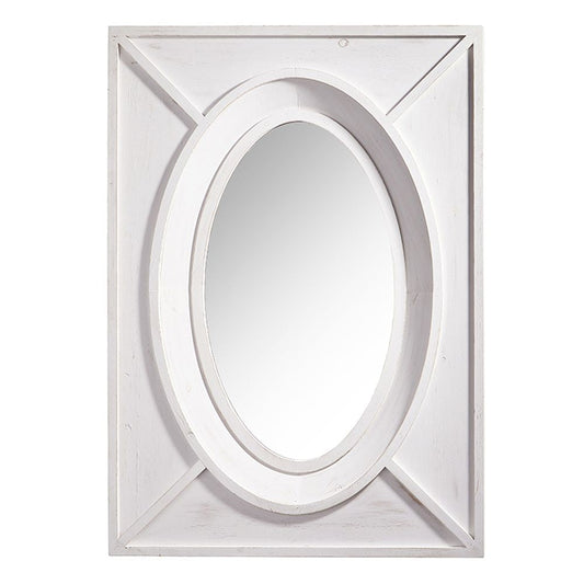 Raz Imports 2023 Home To Roost 42" Rectangular White Mirror Wall Decor