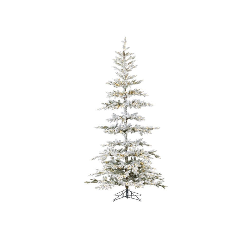 Raz Imports 2021 Greenery 7.5-Foot Pre-Lit Flocked Noble Fir Tree