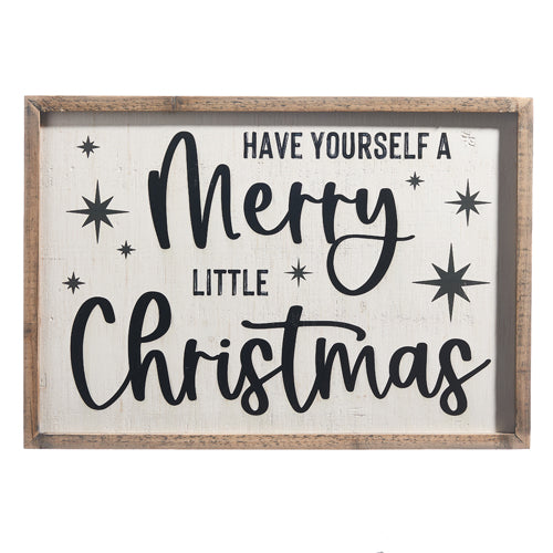 Raz Imports 2023 All Is Calm 19.75" Merry Little Christmas Framed Wall Art