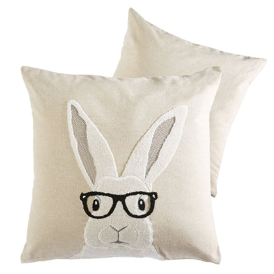 Raz Imports 2023 Home To Roost 18" Rabbit With Glasses Pillow