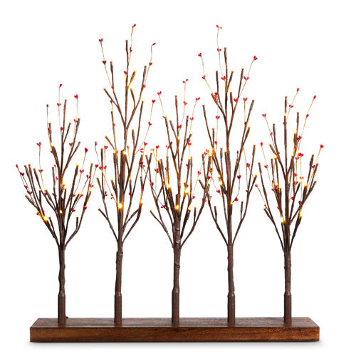 Raz Imports Lights 2023 25" Five Tree Berry Lighted Grove